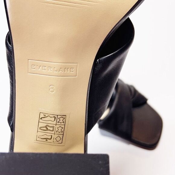Everlane The Day Twist Heel Black Italian Leather Sandals Size 8 NEW - Picture 14 of 16